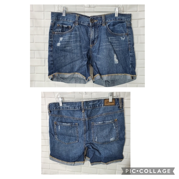 Guess Jean Blue Denim Distresses Jean Shorts - Picture 1 of 9